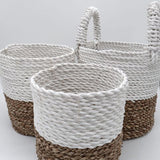 HatiNest Set of 3 Natural Seagrass Storage Baskets - 14, 16 & 17cm