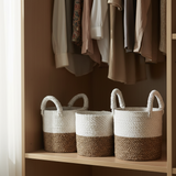 HatiNest Set of 3 Natural Seagrass Storage Baskets - 14, 16 & 17cm