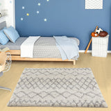 Moroccan Ivory Grey Shaggy Rug 900 | The Rugs