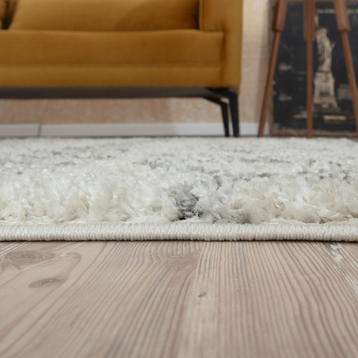 Moroccan Ivory Grey Shaggy Rug 900 | The Rugs