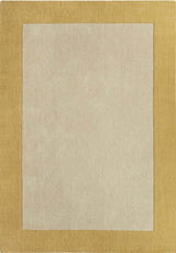 Bordered Yellow Wool Rug
