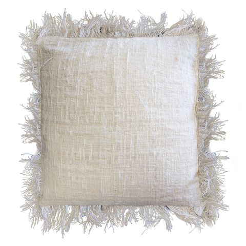 HatiNest Linen Cushion Cover with Fringe - 60x60cm