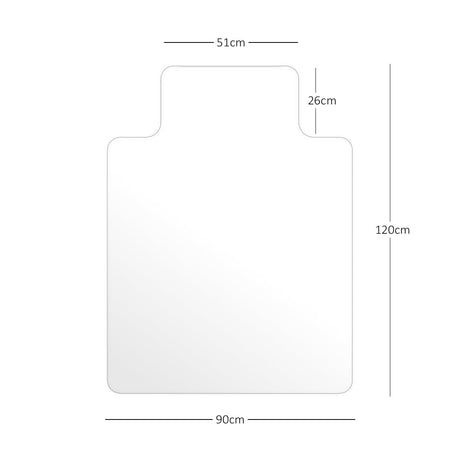Nicoman Chair Mat for Hard Floors - 90x120cm with Lip