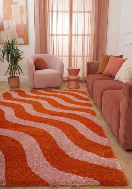 The Rugs Joli Wave Orange Pink Rug