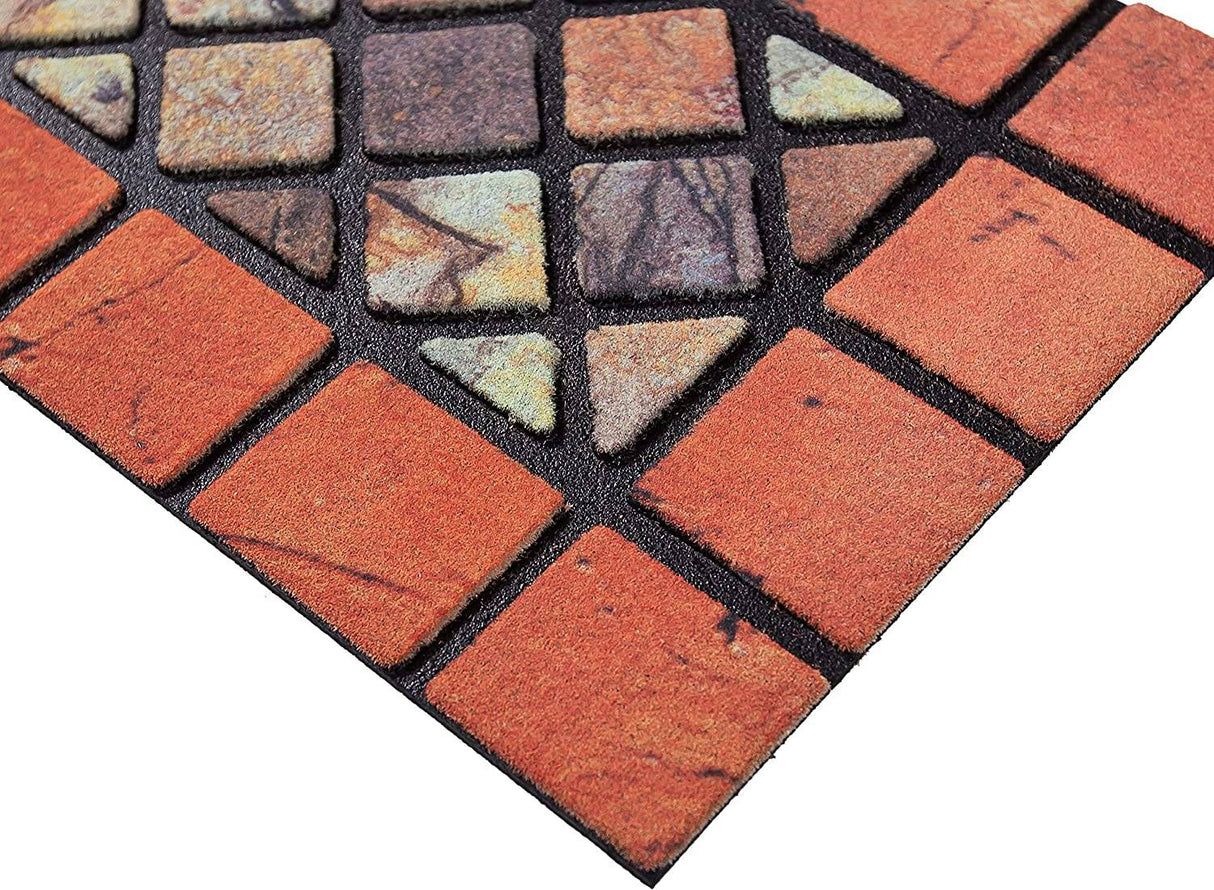 Nicoman Eco-Friendly Rubber Step Mat - Red Border
