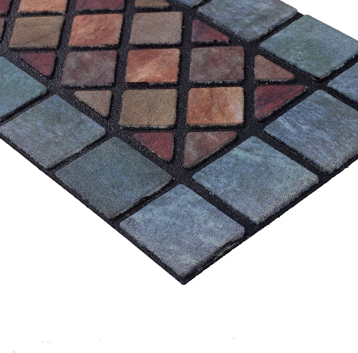 Nicoman Eco-Friendly Rubber Step Mat Blue Border - 75cm x 25cm