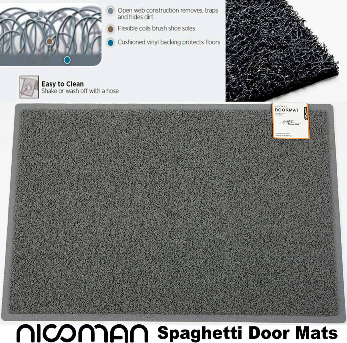 Nicoman Indoor Dirt Trapper Door Mat - Fan Pattern