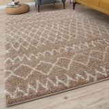 Moroccan Beige Shaggy Rug 920 by The Rugs