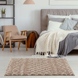 Moroccan Beige Shaggy Rug 920 by The Rugs
