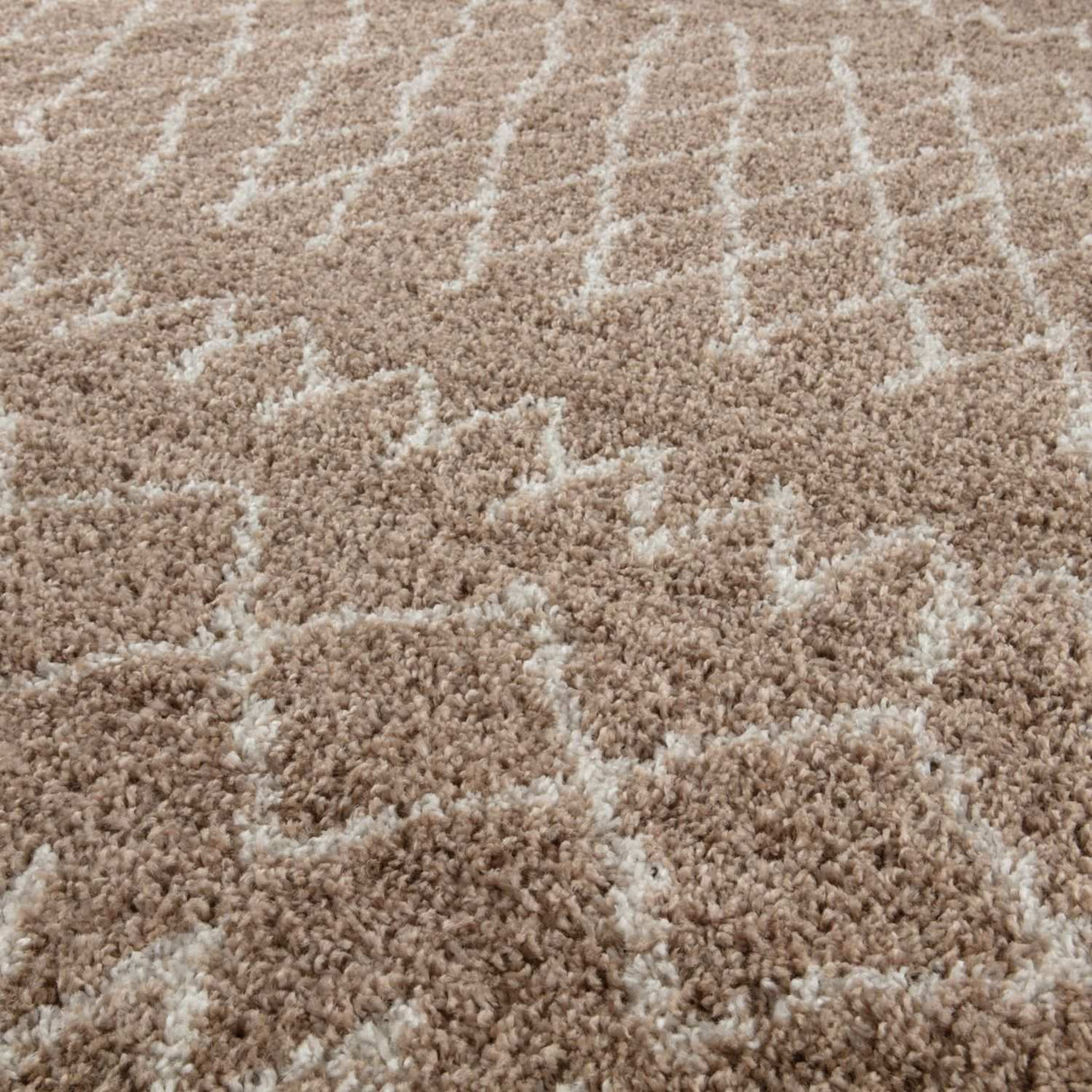 Moroccan Beige Shaggy Rug 920 by The Rugs