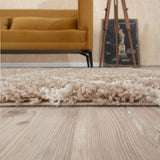 Moroccan Beige Shaggy Rug 920 by The Rugs
