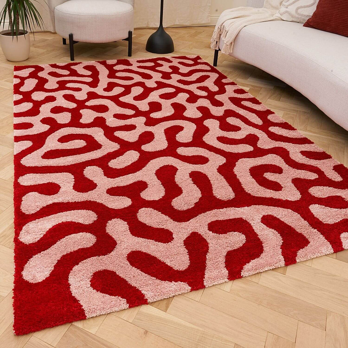 The Rugs Joli Doodle Red Pink Rug