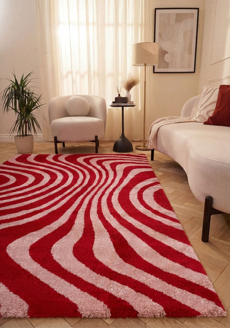 The Rugs Joli Striped Red Pink Rug