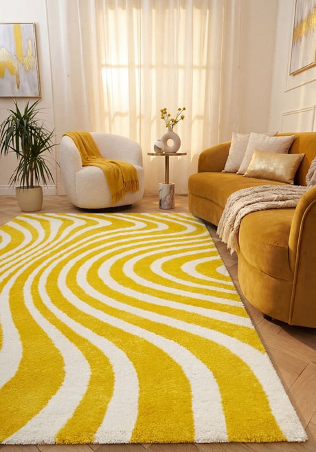 The Rugs Joli Striped Yellow White Rug