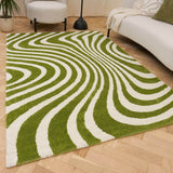 The Rugs Joli Striped Green White Rug