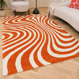 The Rugs Joli Striped Orange White Rug