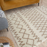 Moroccan Ivory Beige Shaggy Rug | 100% polypropylene