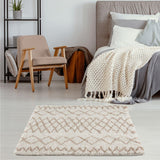 Moroccan Ivory Beige Shaggy Rug | 100% polypropylene