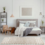 Moroccan Ivory Beige Shaggy Rug | 100% polypropylene