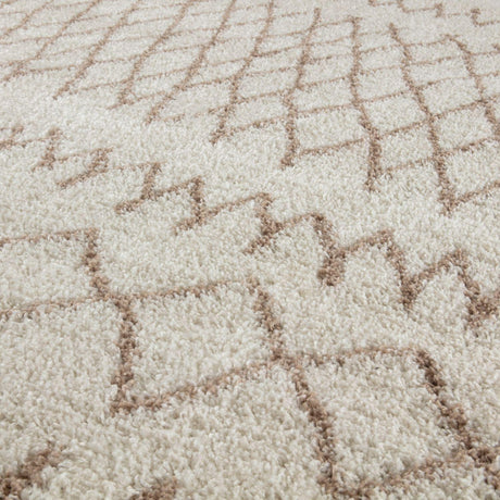 Moroccan Ivory Beige Shaggy Rug | 100% polypropylene