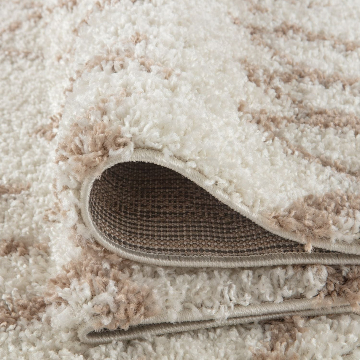 Moroccan Ivory Beige Shaggy Rug | 100% polypropylene