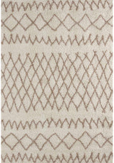 Moroccan Ivory Beige Shaggy Rug | 100% polypropylene