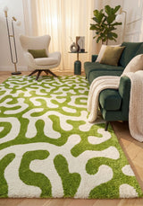 The Rugs Joli Doodle Green White Rug