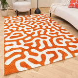 The Rugs Joli Doodle Orange White Rug