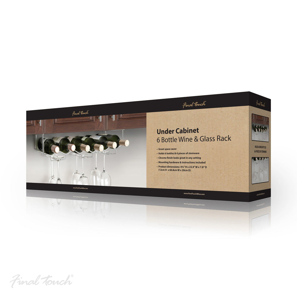 Jeray Final Touch Under Cabinet Glass Wine Rack