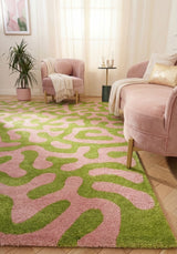 The Rugs Joli Doodle Green Pink Rug