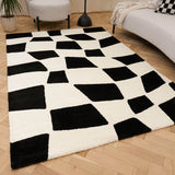 The Rugs Joli Checkered Black White Rug