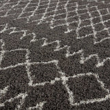 Moroccan Dark Grey Shaggy Rug | 940