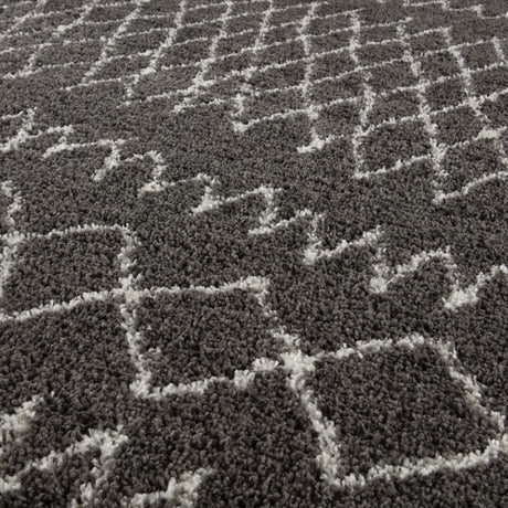 Moroccan Dark Grey Shaggy Rug | 940