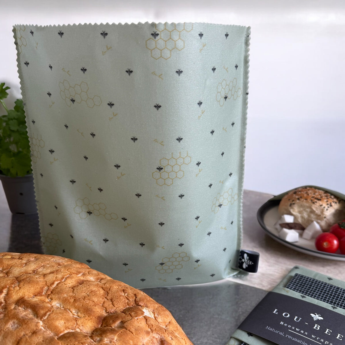 Lou-bees Sage Green Beeswax Bag