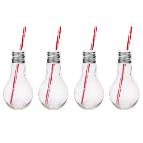 Jeray Bar Bespoke Edison Light Bulb Glasses, 400ml, Pack of 4