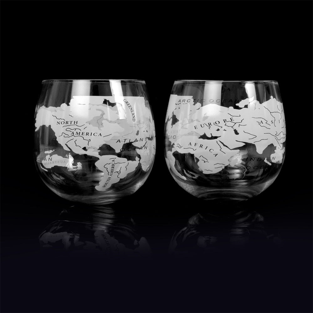 Jeray Bar Originale Globe Rocker Glasses, Pack of 2, 300ml