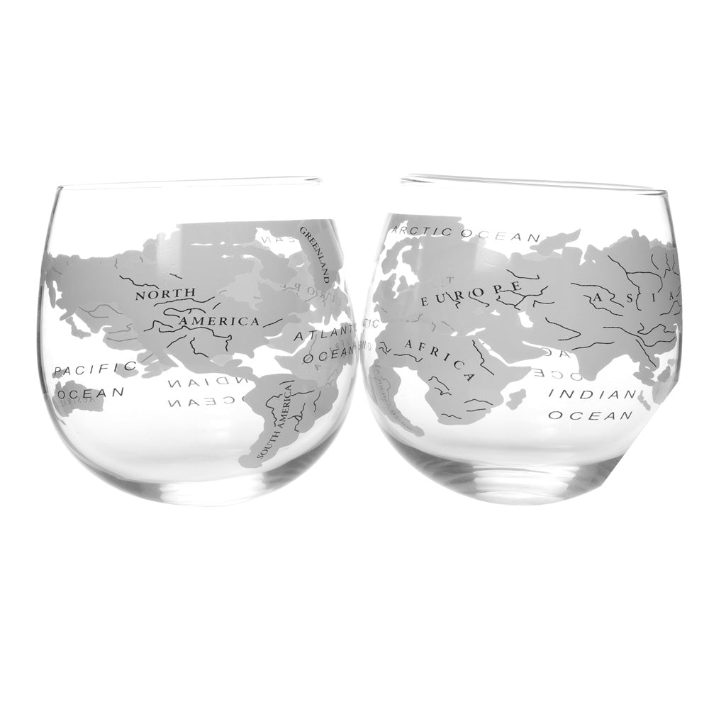 Jeray Bar Originale Globe Rocker Glasses, Pack of 2, 300ml