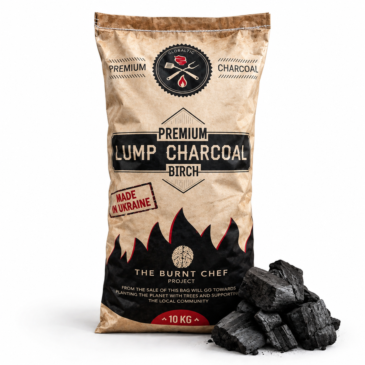 Globaltic Birch Charcoal Briquettes - 10kg