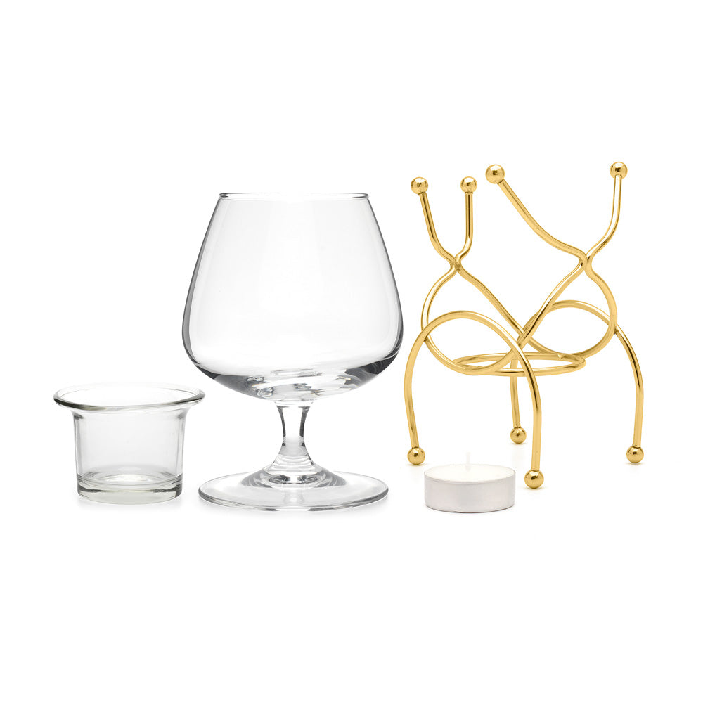 Jeray Bar Orignale Brandy Warmer Set Deluxe Gold, 300ml