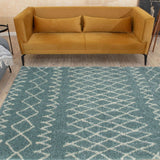 Moroccan Duck Egg Blue Shaggy Rug 950 by The Rugs