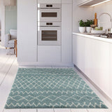 Moroccan Duck Egg Blue Shaggy Rug 950 by The Rugs