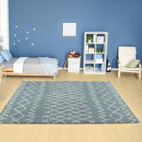 Moroccan Duck Egg Blue Shaggy Rug 950 by The Rugs