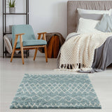 Moroccan Duck Egg Blue Shaggy Rug 950 by The Rugs