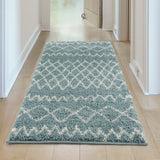Moroccan Duck Egg Blue Shaggy Rug 950 by The Rugs