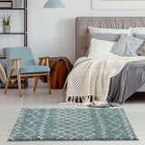 Moroccan Duck Egg Blue Shaggy Rug 950 by The Rugs