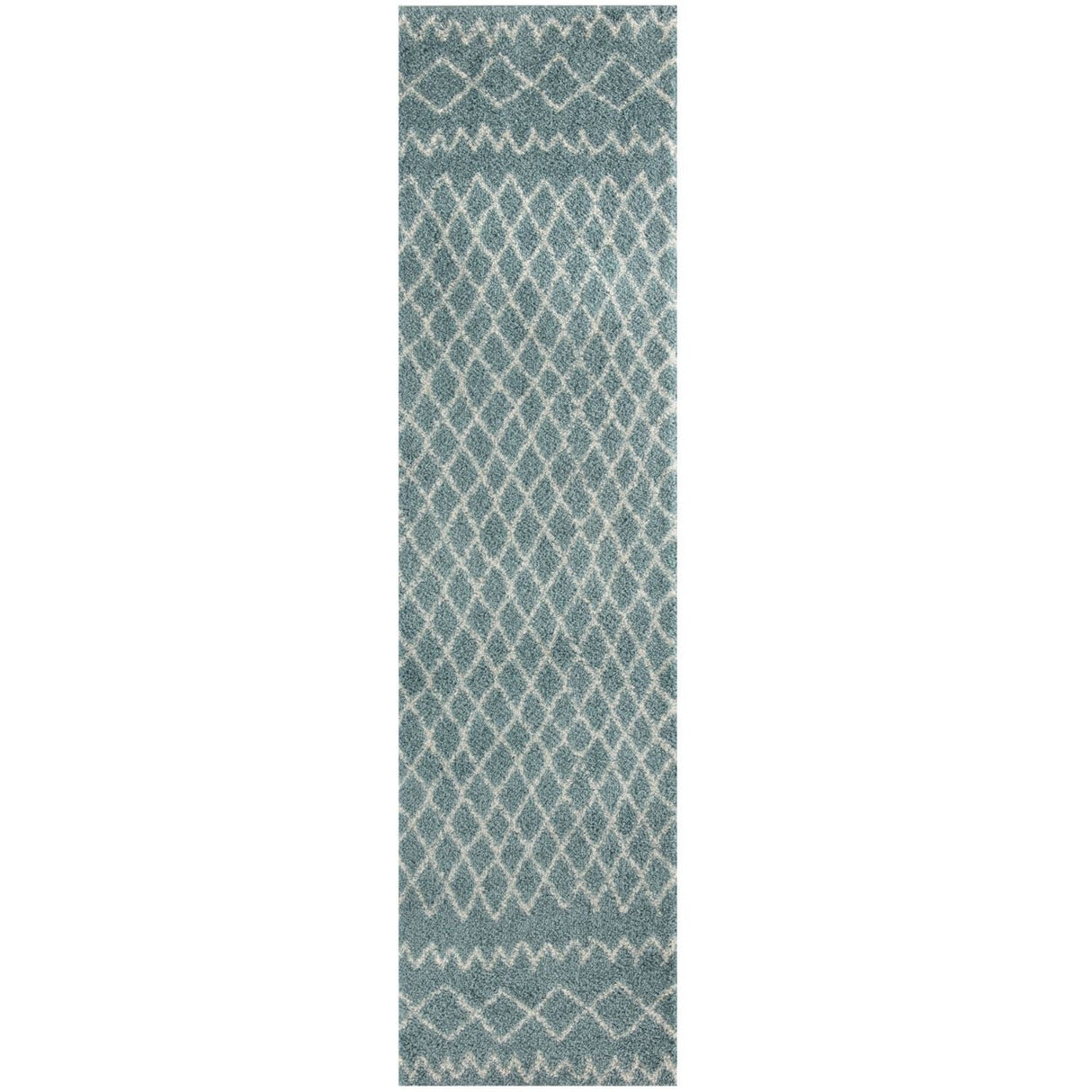 Moroccan Duck Egg Blue Shaggy Rug 950 by The Rugs