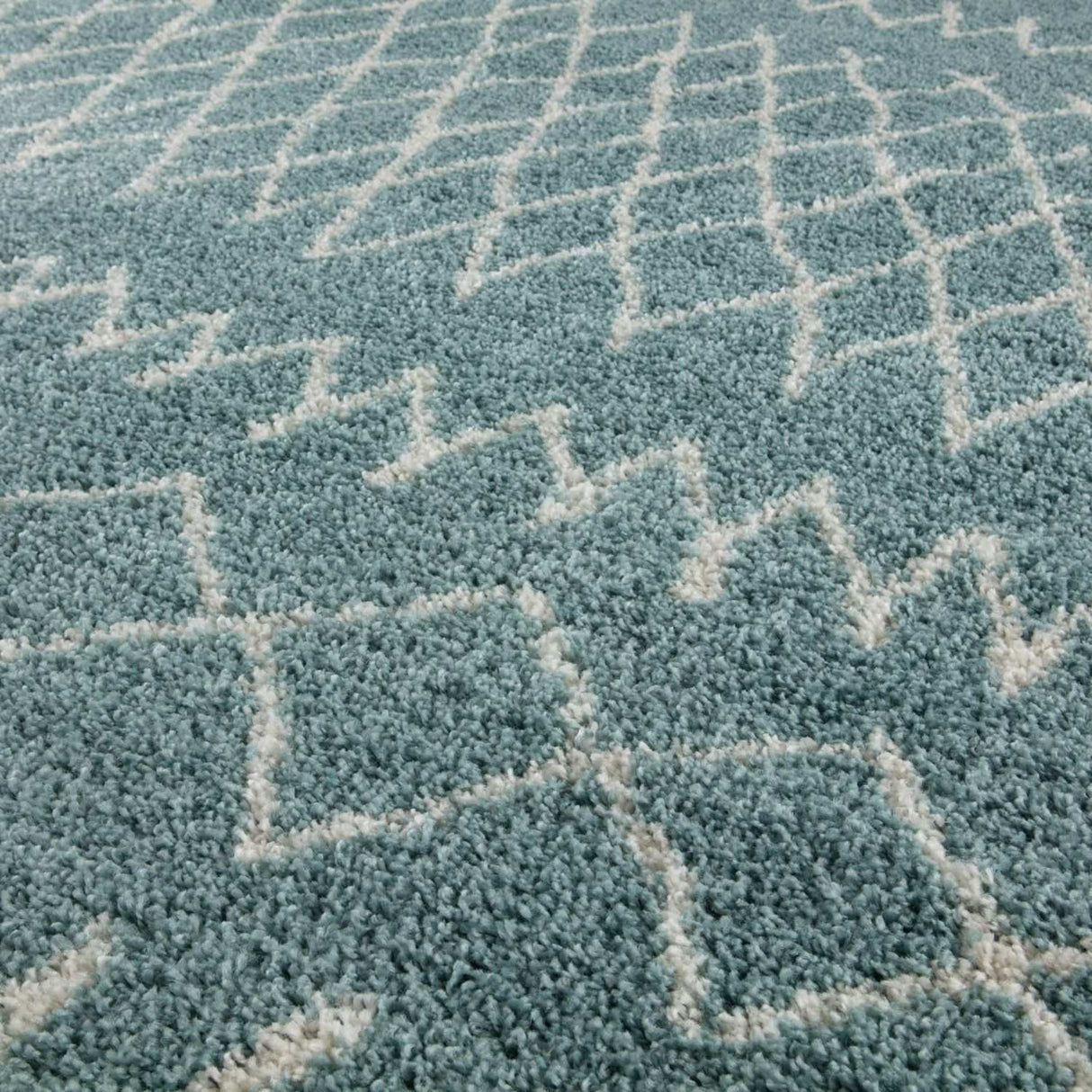 Moroccan Duck Egg Blue Shaggy Rug 950 by The Rugs