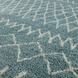 Moroccan Duck Egg Blue Shaggy Rug 950 by The Rugs