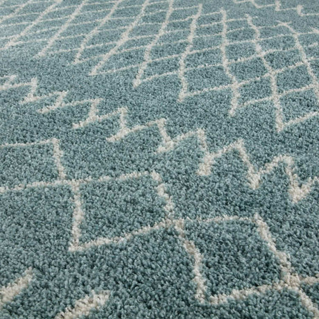 Moroccan Duck Egg Blue Shaggy Rug 950 by The Rugs