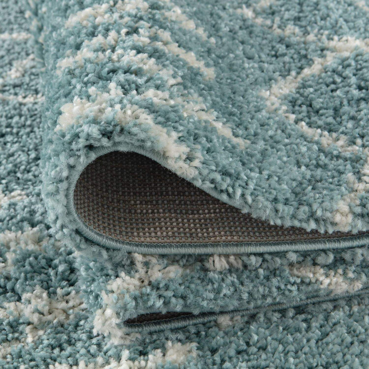 Moroccan Duck Egg Blue Shaggy Rug 950 by The Rugs